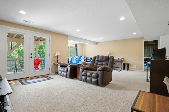 10302 Limerick Cir, Covington, KY 41015 - living area with carpet flooring, french doors, and recessed lighting