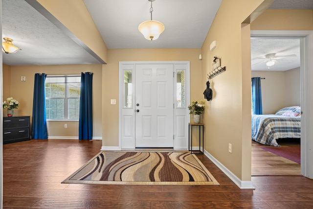 10302 Limerick Cir, Covington, KY 41015 - entryway featuring wood finished floors, a ceiling fan, and a textured ceiling