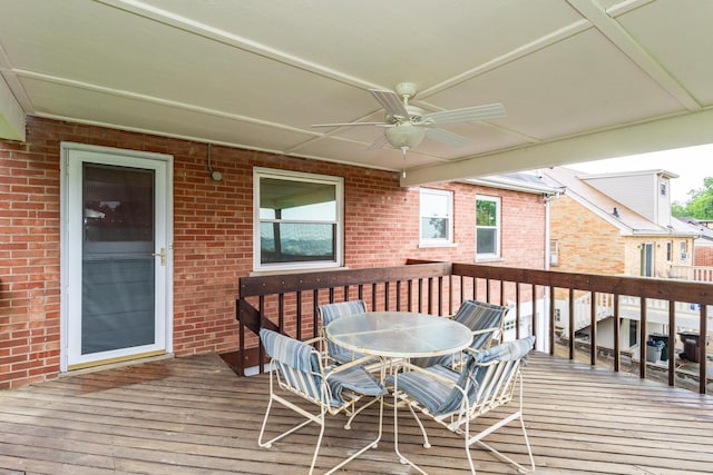 94 Mayo Cir, Newport, KY 41071 - wooden terrace featuring ceiling fan and outdoor dining space