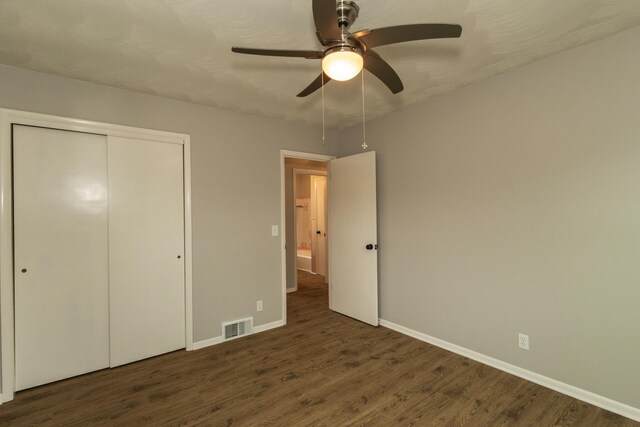 94 Mayo Cir, Newport, KY 41071 - unfurnished bedroom featuring wood finished floors, a closet, and ceiling fan