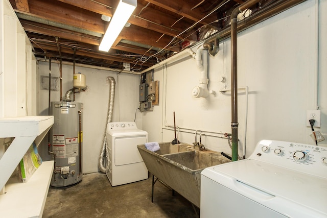 94 Mayo Cir, Newport, KY 41071 - laundry room with gas water heater and washing machine and dryer