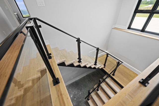 5090 Bella Vista Dr, Cold Spring, KY 41076 - stairs with baseboards and wood finished floors