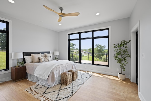 5090 Bella Vista Dr, Cold Spring, KY 41076 - bedroom featuring light wood finished floors, recessed lighting, and a ceiling fan
