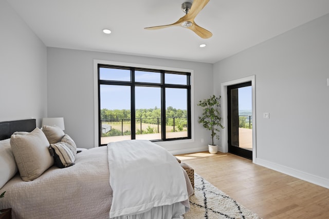 5090 Bella Vista Dr, Cold Spring, KY 41076 - bedroom with wood finished floors, ceiling fan, and recessed lighting