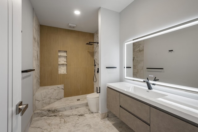 5090 Bella Vista Dr, Cold Spring, KY 41076 - bathroom with a marble finish shower, vanity, and marble finish flooring