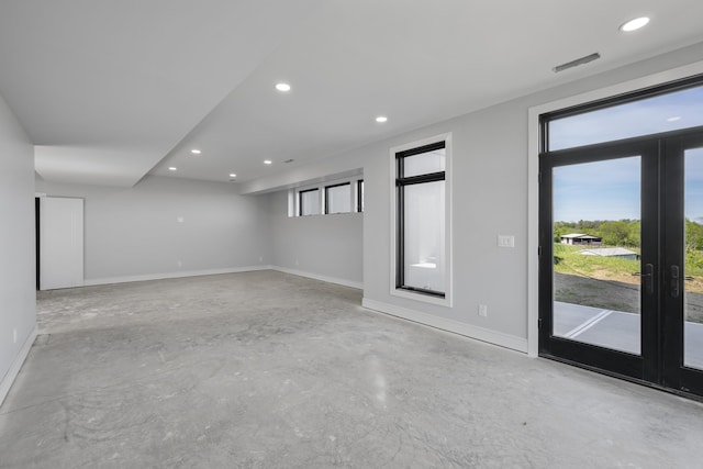 5090 Bella Vista Dr, Cold Spring, KY 41076 - empty room with concrete floors, french doors, and recessed lighting