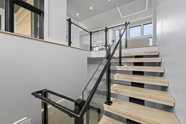 5090 Bella Vista Dr, Cold Spring, KY 41076 - stairs featuring recessed lighting and a high ceiling