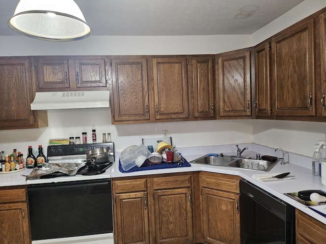 2454 Horton St, Crescent Springs, KY 41017 - kitchen featuring premium range hood, electric range, black dishwasher, and light countertops