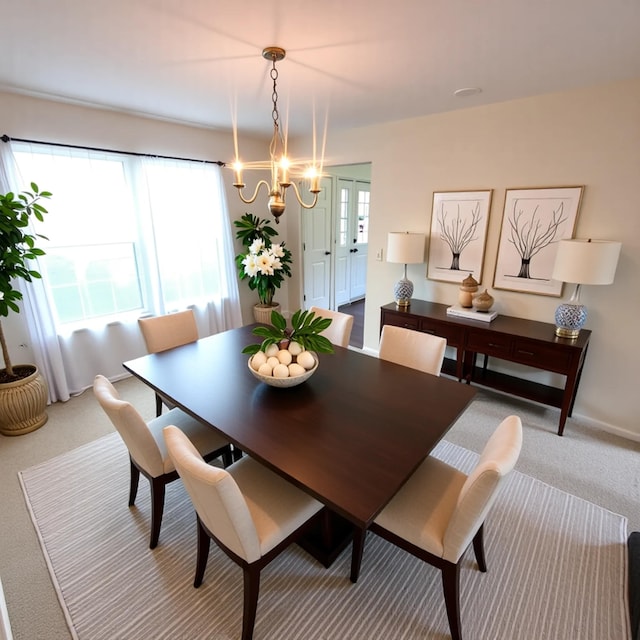 4467 Hackberry Ct, Burlington, KY 41005 - carpeted dining room featuring a chandelier