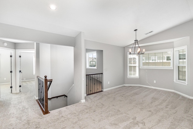 2175 Piazza Rdg, Covington, KY 41017 - carpeted spare room with a chandelier, healthy amount of natural light, and vaulted ceiling