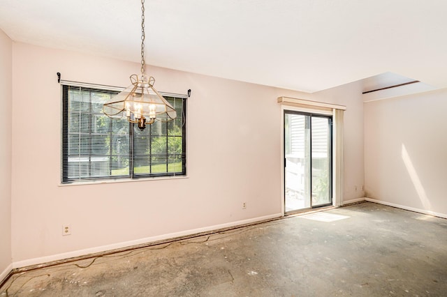 2646 Bryan Station Ln, Crestview Hills, KY 41017 - empty room with a chandelier and concrete flooring