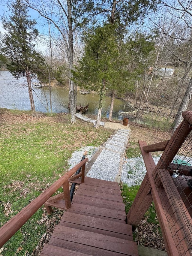 445 Davis Lake Rd # 1, Owenton, KY 40359 - view of grassy yard featuring a water view