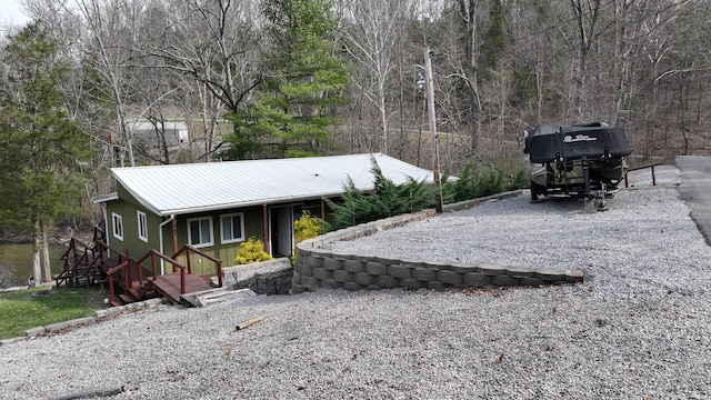 445 Davis Lake Rd # 1, Owenton, KY 40359 - view of front facade featuring a metal roof and driveway