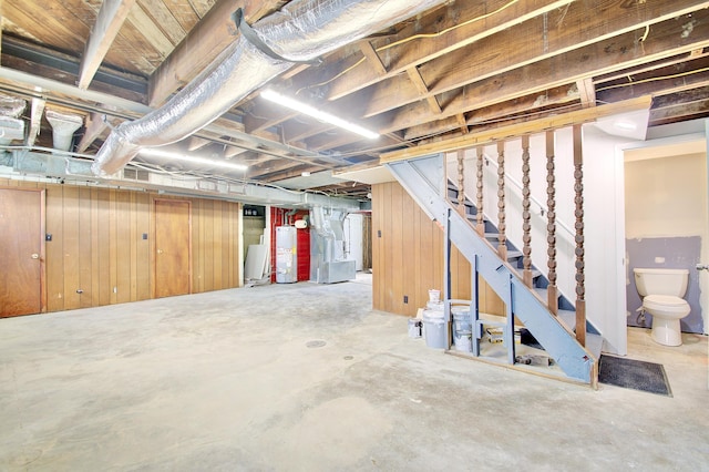 797 Highland Ave, Fort Wright, KY 41011 - unfinished basement featuring water heater and stairway