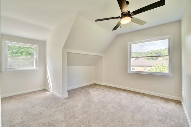 797 Highland Ave, Fort Wright, KY 41011 - additional living space featuring carpet floors, vaulted ceiling, and a ceiling fan