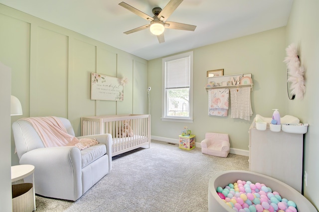 29 Crowell Ave, Fort Thomas, KY 41075 - bedroom featuring a crib, carpet flooring, and ceiling fan