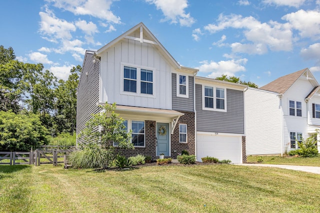 928 Darlington Creek Dr, Alexandria, KY 41001 - view of front of home with board and batten siding, driveway, a garage, and brick siding