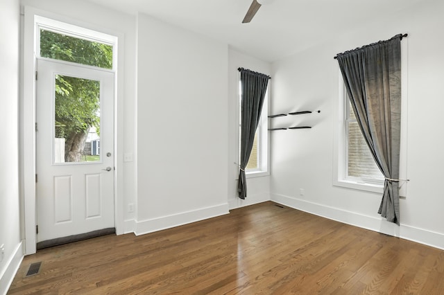 310 W Robbins St, Covington, KY 41011 - entryway featuring wood finished floors and ceiling fan