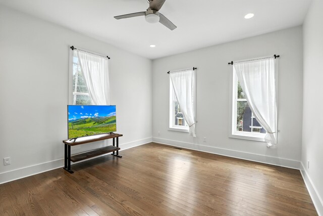 310 W Robbins St, Covington, KY 41011 - spare room featuring plenty of natural light, a ceiling fan, wood finished floors, and recessed lighting