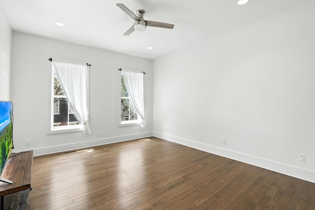 310 W Robbins St, Covington, KY 41011 - spare room with ceiling fan, dark wood-type flooring, and recessed lighting