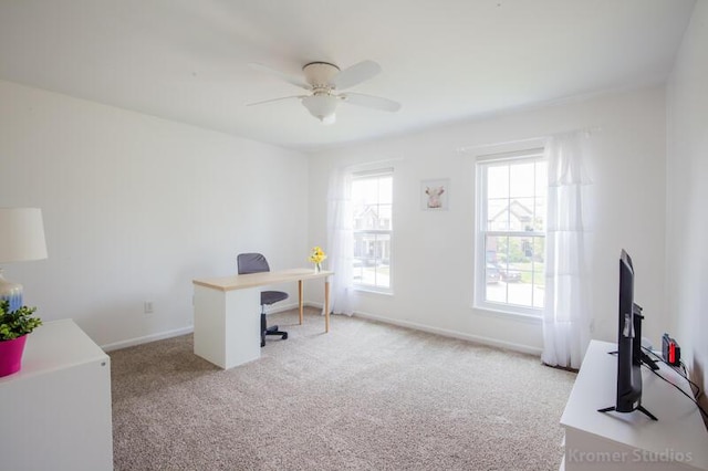 800 Buck Ct, Erlanger, KY 41018 - office area with healthy amount of natural light, carpet flooring, and a ceiling fan