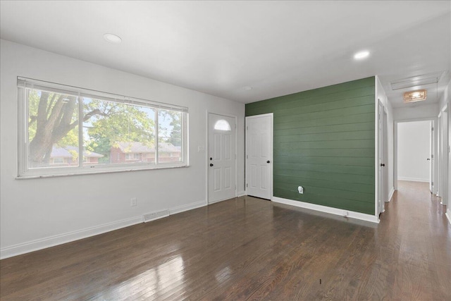 695 Maple Tree Ln, Erlanger, KY 41018 - foyer entrance featuring plenty of natural light, wood finished floors, recessed lighting, and wood walls