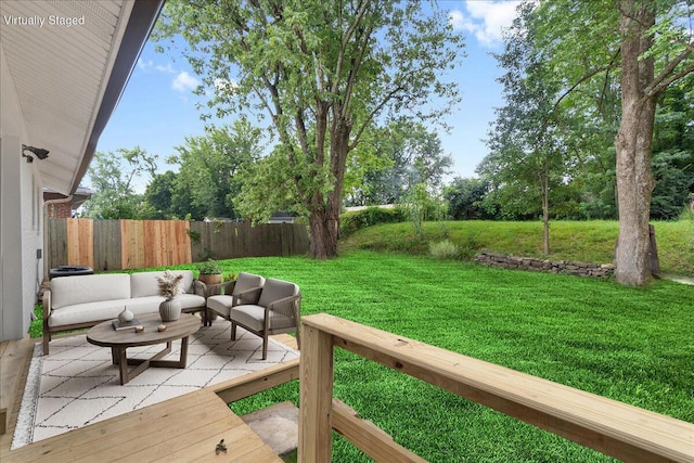 695 Maple Tree Ln, Erlanger, KY 41018 - wooden terrace with a patio area and outdoor lounge area