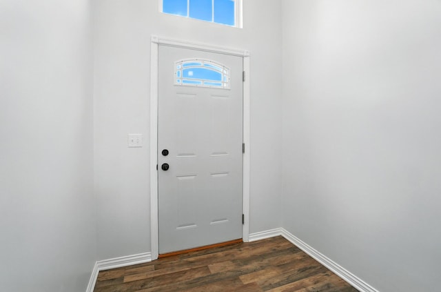 1625 Hogan Ln, Florence, KY 41042 - doorway to outside featuring dark wood-style flooring and baseboards