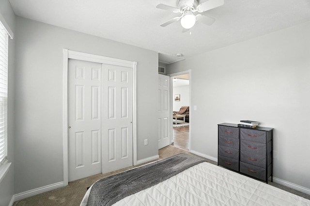 1625 Hogan Ln, Florence, KY 41042 - carpeted bedroom featuring a closet, attic access, and ceiling fan