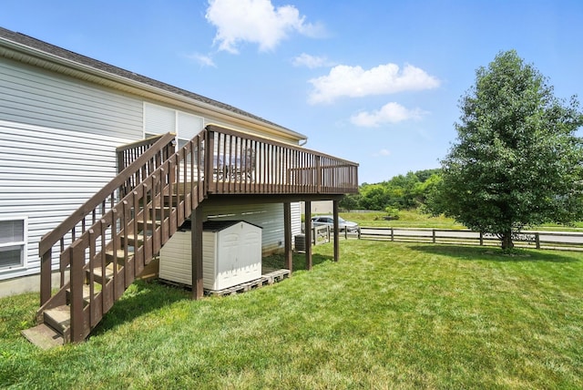 1625 Hogan Ln, Florence, KY 41042 - view of yard with a wooden deck and stairs