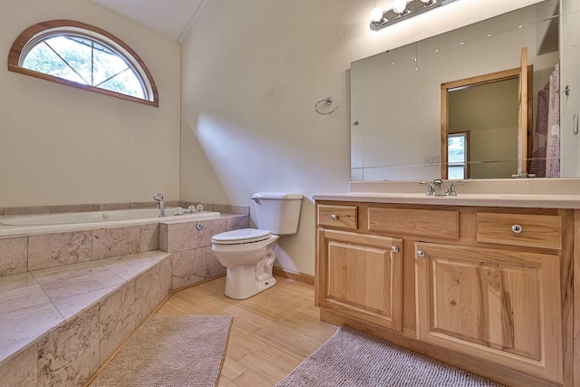 445 Elk Lake Resort Rd Unit 390, Owenton, KY 40359 - bathroom featuring a garden tub, vanity, and wood finished floors