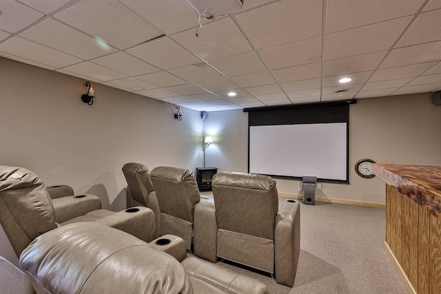 445 Elk Lake Resort Rd Unit 390, Owenton, KY 40359 - home theater room featuring light carpet, a drop ceiling, and recessed lighting
