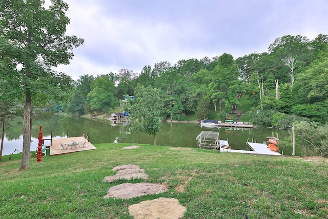 445 Elk Lake Resort Rd Unit 390, Owenton, KY 40359 - dock with a water view and a yard