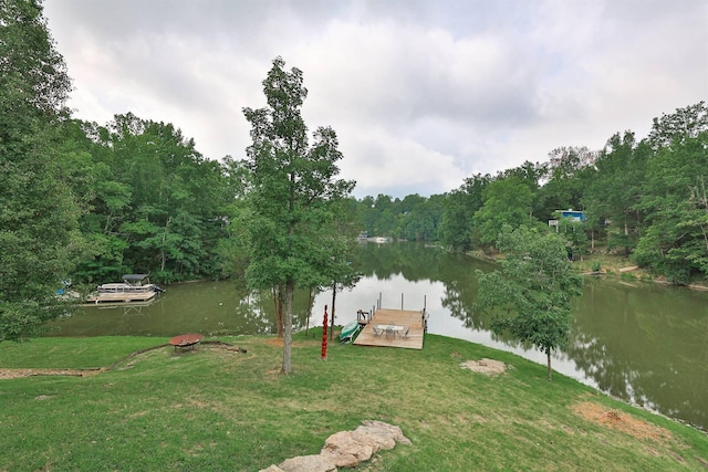 445 Elk Lake Resort Rd Unit 390, Owenton, KY 40359 - dock area featuring a water view, a yard, and a forest view