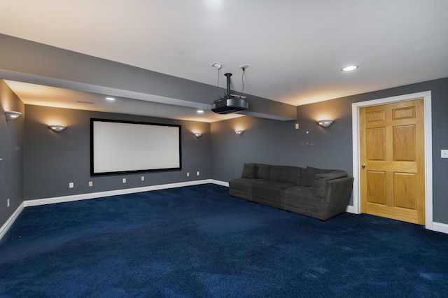 405 Alexander Rd, Crittenden, KY 41030 - carpeted home theater room featuring baseboards and recessed lighting