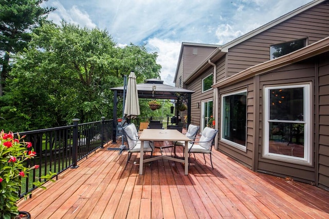 108 Regency Ct, Highland Heights, KY 41076 - wooden terrace featuring a gazebo and outdoor dining space