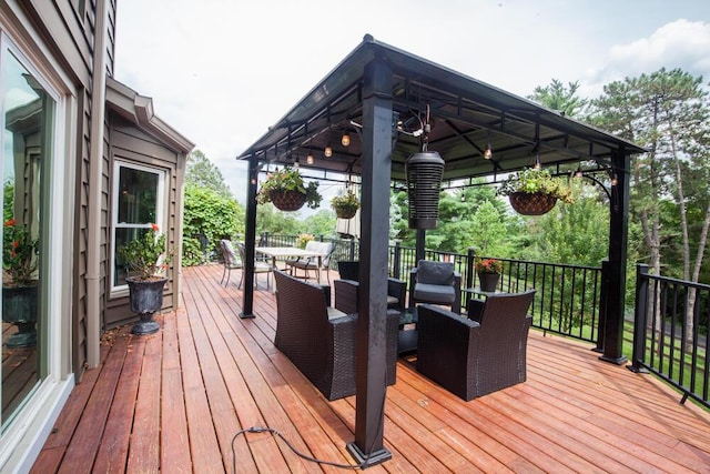 108 Regency Ct, Highland Heights, KY 41076 - wooden terrace with outdoor dining area and a gazebo