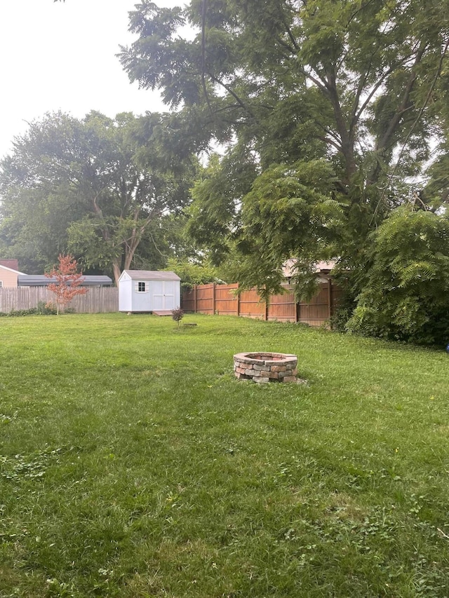 2543 Enid Ave, Crescent Springs, KY 41017 - fenced backyard with a fire pit and a shed