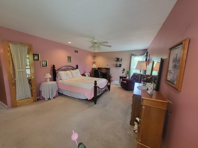 5809 Taylor Mill Rd, Covington, KY 41015 - carpeted bedroom featuring a ceiling fan and recessed lighting