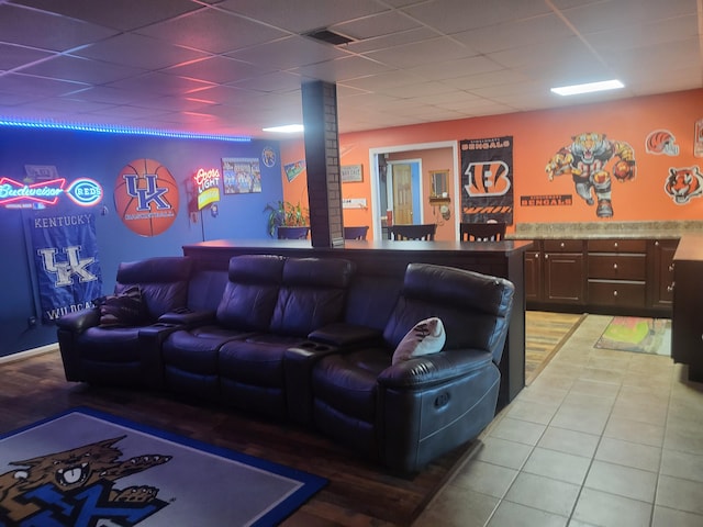 5809 Taylor Mill Rd, Covington, KY 41015 - living area with a paneled ceiling and a bar