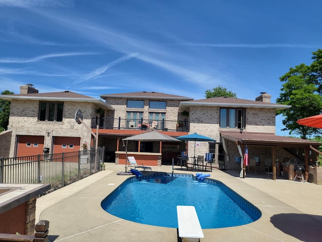 5809 Taylor Mill Rd, Covington, KY 41015 - view of pool with a diving board, a patio area, and grilling area