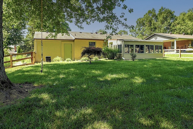 2520 Frank St, Villa Hills, KY 41017 - rear view of property with a sunroom and stucco siding