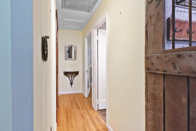 2520 Frank St, Villa Hills, KY 41017 - hallway featuring attic access and light wood-style flooring