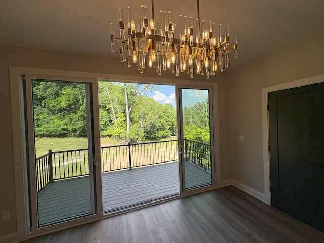 888 Belle Ridge Loop, Bellevue, KY 41073 - doorway with a chandelier, plenty of natural light, and wood finished floors