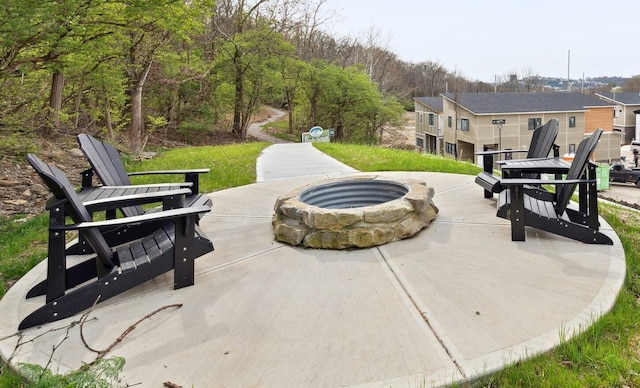 888 Belle Ridge Loop, Bellevue, KY 41073 - view of patio / terrace featuring an outdoor fire pit
