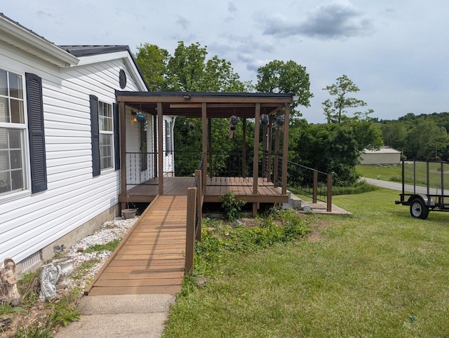 113 Lynn Ln, Falmouth, KY 41040 - view of green lawn with a deck