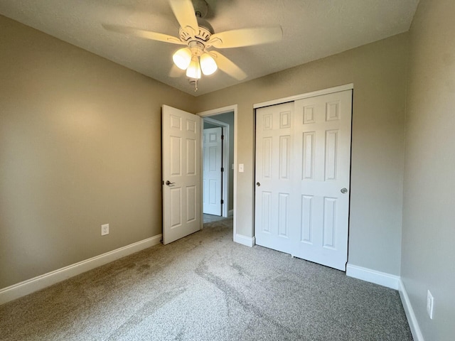 1039 Meadowbrook Ct, Hebron, KY 41048 - unfurnished bedroom with carpet floors, a closet, and a ceiling fan