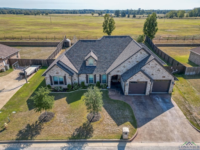 aerial view featuring a rural view