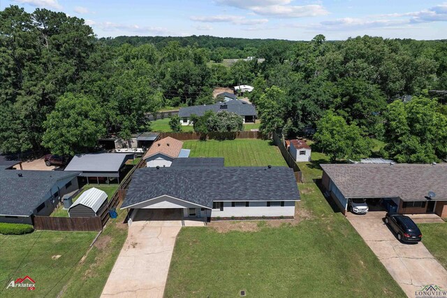 210 Southview Dr, Henderson, TX 75654 - bird's eye view of a heavily wooded area