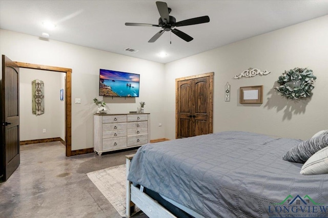 15136 Fm 852, Gilmer, TX 75644 - bedroom with concrete flooring and ceiling fan